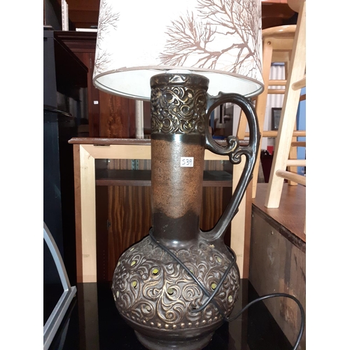 539 - Large West German Style Lamp with Tall Shade.