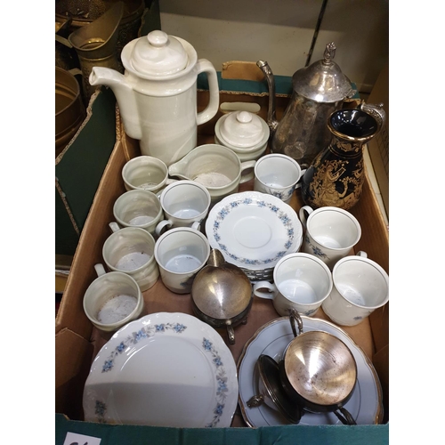 56 - Box to Include Part Coffee & Tea Sets, Plated Ware etc.