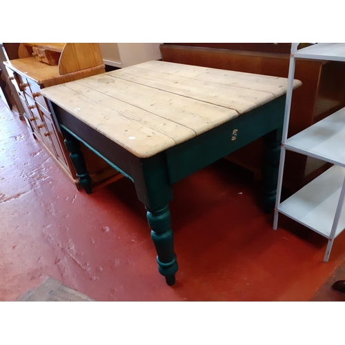 584 - Vintage, Solid Pine, Scrub Top Kitchen Table.