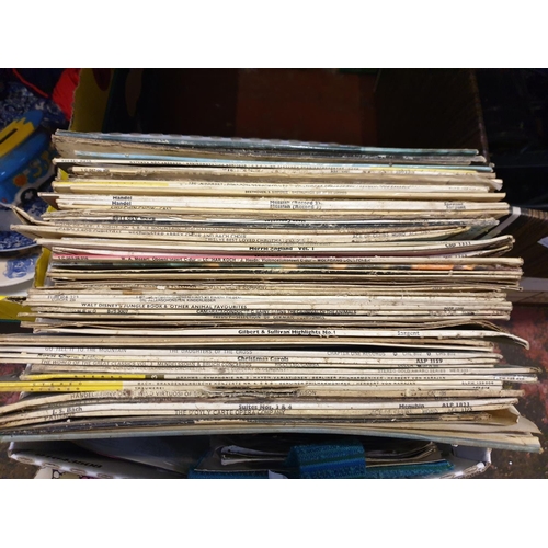 90 - Box of Vinyl LP & Single Records.