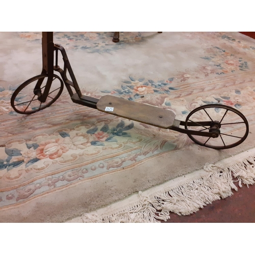 110 - Vintage circa 1900's Metal and Wooden Scooter.