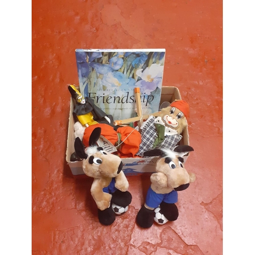 125 - Box to Include Clown Puppet, Footballing Dog Teddies, Three Book Friendship Gift Set etc.