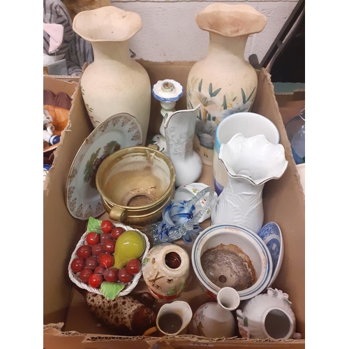 139 - Box of Mixed China to Include Vases, Jugs etc.