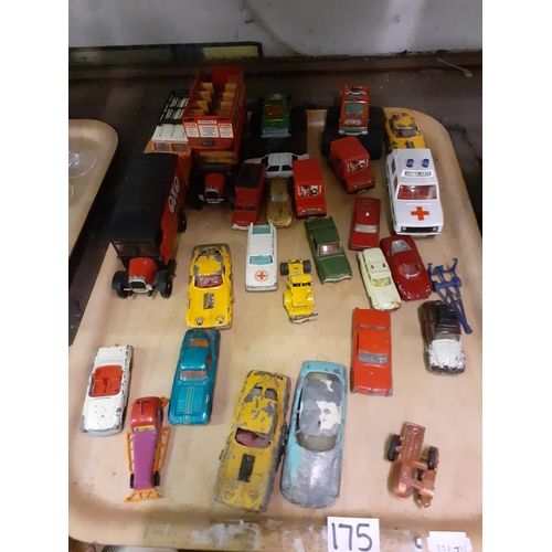 175 - Tray of Vintage Toy Vehicles to Include Corgi etc.