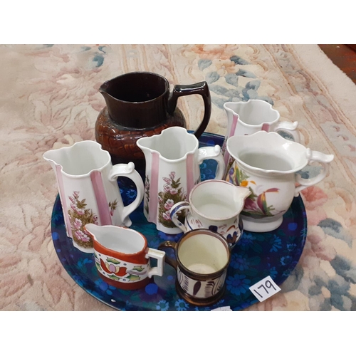 179 - Tray of Assorted Vintage Jugs.