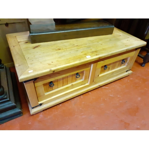 586 - Solid Pine Coffee Table with Drawer Storage Under.