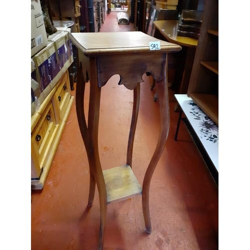 592 - Oak Plant Stand.