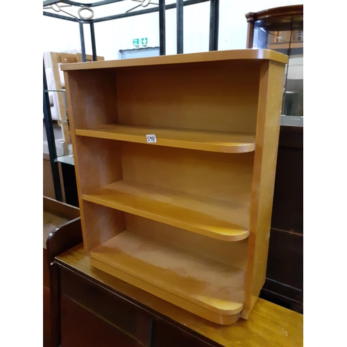 598 - Small Walnut 3 Shelf Corner Bookcase.