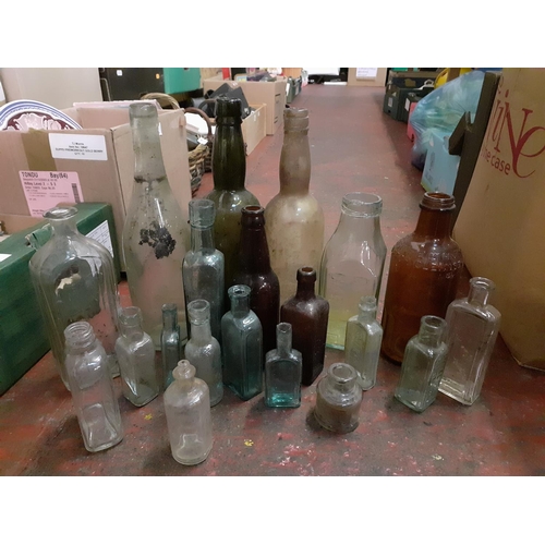 6 - Box of Assorted Vintage Glass Bottles.