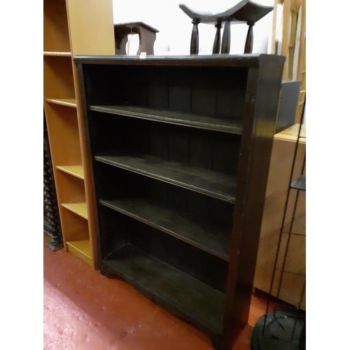 603 - Four Shelf Dark Oak Bookcase.