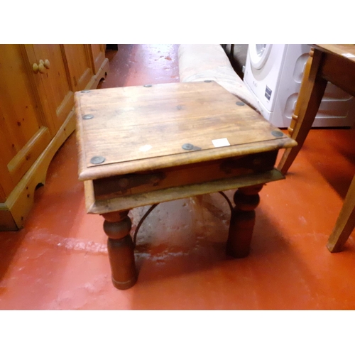 611 - Small Square Mexican Pine Coffee Table.