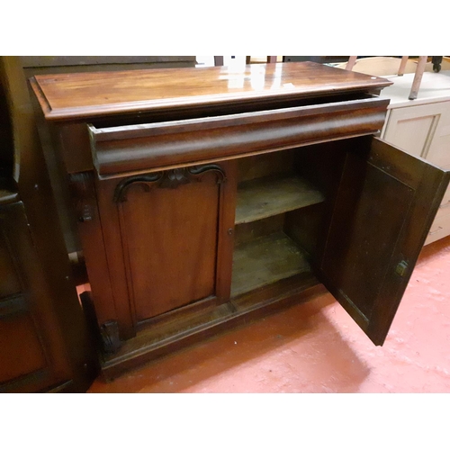 623 - Mahogany 2 Door Hall Cupboard with Secret Drawer.