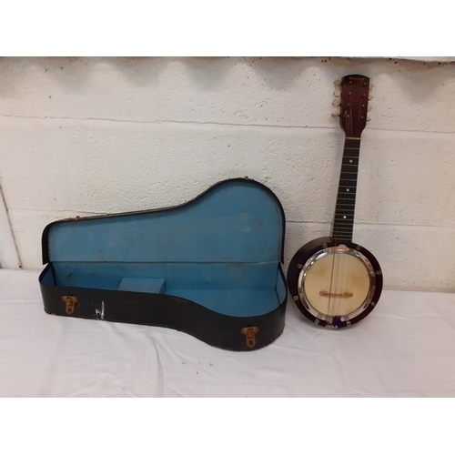 175 - 8 String British Model Banjo Ukulele in Original Case.