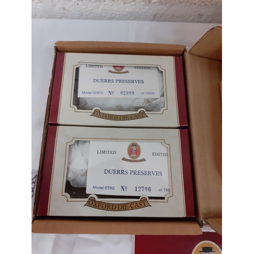 200 - Two Boxed Oxford Diecast Limited Edition Duerrs Preserves & Boxed Lledo Days Gone Commemorative Edit... 