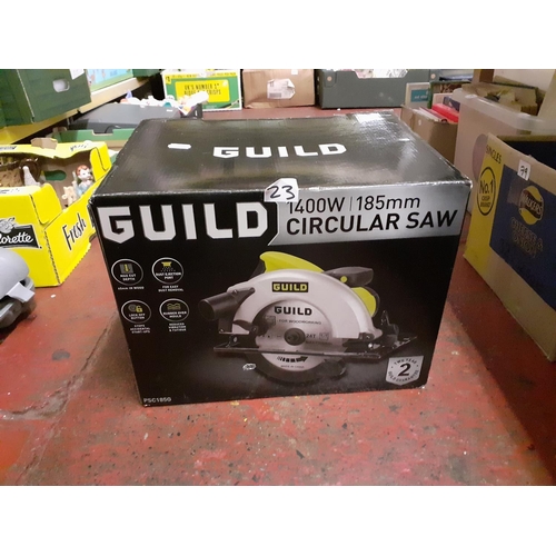 23 - 'Guild' 1400w Circular Saw in Original Box - working.