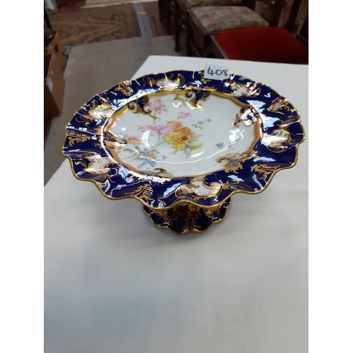 408 - Vintage Royal Crown Derby Stemmed Fruit Plate.