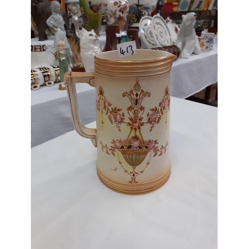 413 - Large Crown Devon Jug - approx 8