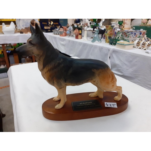 425 - Beswick Connoisseur Model of Alsatian German Shepherd on Plinth no 2587.