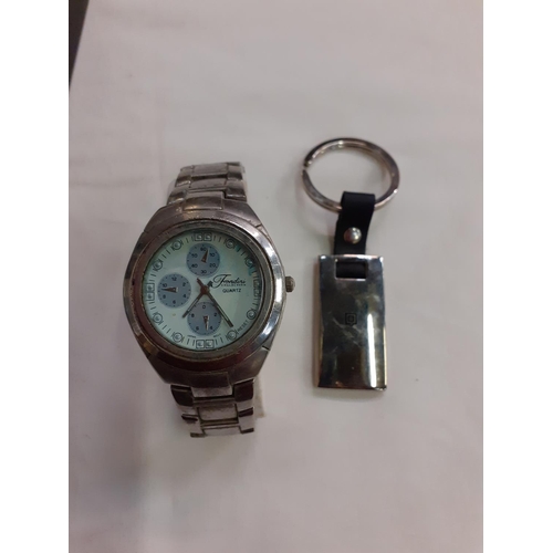 458 - Fondini Quarts Gents Watch, Qbos Keyring & Box.