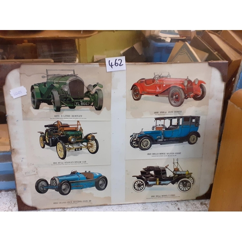 462 - Framed Set of Six Early 1900 Vehicle Postcards.