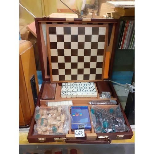 463 - Wooden Cased Games Compendium Set.