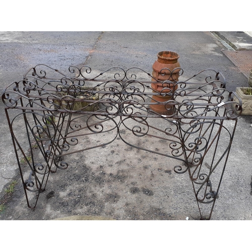 690 - Pair of Wrought Iron Plant Trough Stands.