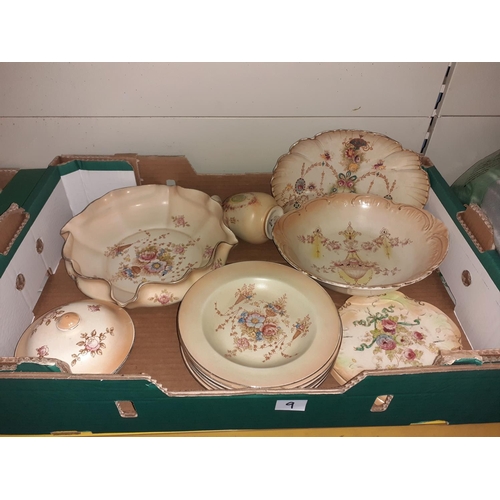 9 - Box of Crown Devon & Devon Ware China - bowls etc.