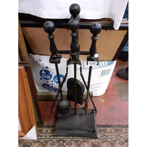 109 - Cast Iron Companion Set on Stand.