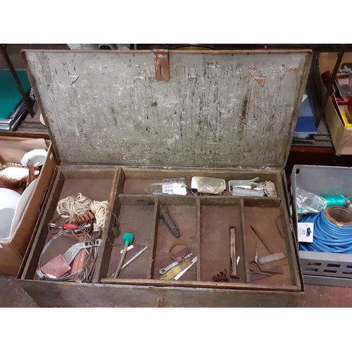 116 - Large Metal Toolbox & Quantity of Tools and Hardware.