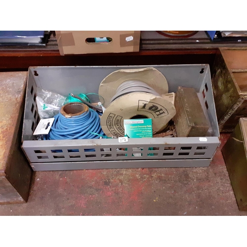 117 - Metal Box and Contents of Tools, Electrical Cable etc.