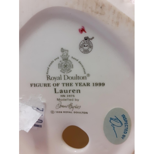 300 - Royal Doulton 'Figure of the Year 1999 - Lauren' Figure HN3975.