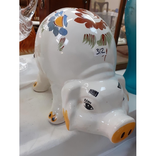 312 - Large Ceramic Pig Money Box.