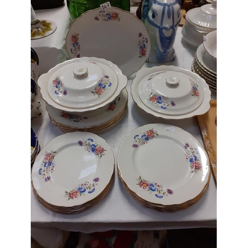 347 - 21 Piece Gilt Rimmed Old Foley James Kent Port Dinner Service.