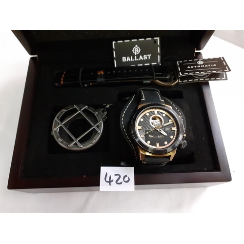 420 - Ballast Trafalgar Dreadnought Gents Watch no BL-2136-02 in Box and Presentation Box with Cage Front ... 