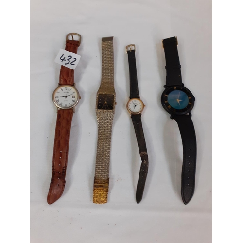 432 - Four Assorted Watches - Imago, Phillip Mercier Holographic Eye Watch, Louis Dino & Tissot.