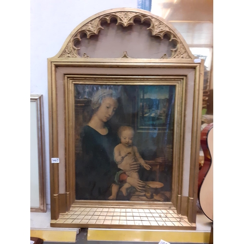 443 - Gilt Framed Print of Madonna & Child by Gerard David.