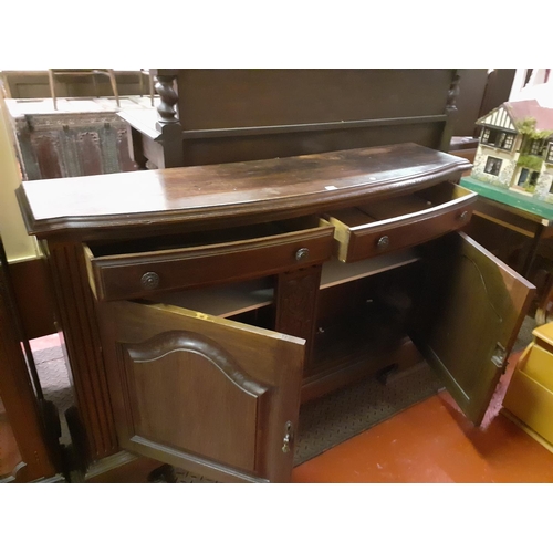 508 - Bow Fronted Oak Sideboard with 2 Drawers and Double Cupboard.