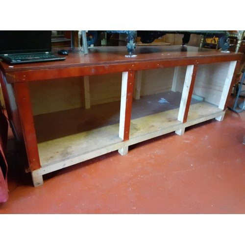 532 - Solid Pine Large Shop Counter Unit Approx 8ft long x 34