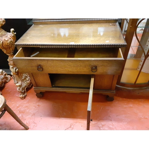 594 - Oak Single Drawer and Door Sideboard - Approx 3ft Long x 18