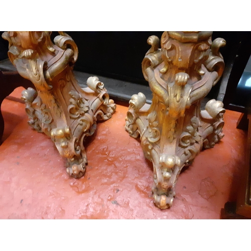 595 - Pair of 18th Century Style Italian Giltwood Large Candle Holders - each just over 5ft tall.