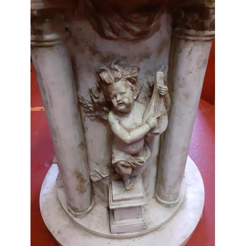 605 - Heavy Molded Fibreglass Cherub Design Replica Church Font - Approximately 32