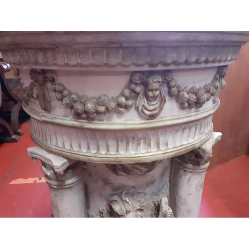 605 - Heavy Molded Fibreglass Cherub Design Replica Church Font - Approximately 32