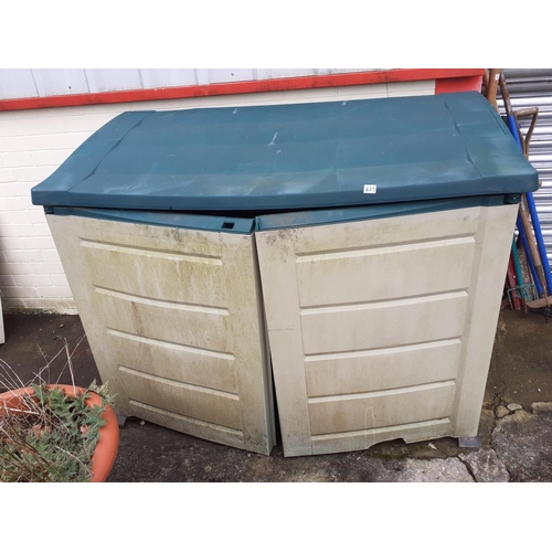 625 - Large Plastic Storage Unit with Double Doors & Lift Lid.