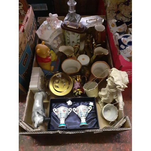 84 - Box to Include Clocks, China, Lustre Jugs, Decanter etc.