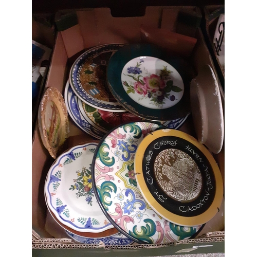 95 - Box of Assorted Plates Including Chalk Plates, Chargers etc.