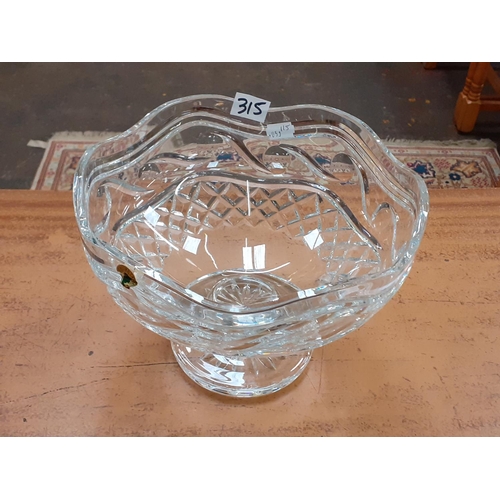 315 - Large Waterford Crystal Stemmed Bowl - Approx 7