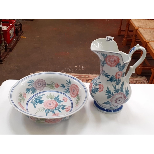 329 - Vintage Wash Basin and Jug Set.