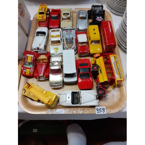 358 - Tray of Toy Cars to Include Corgi, Matchbox, Burago etc.