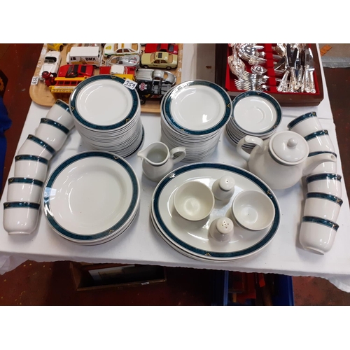 359 - Large Quantity of Churchill Green Rimmed Tea & Dinner Service.