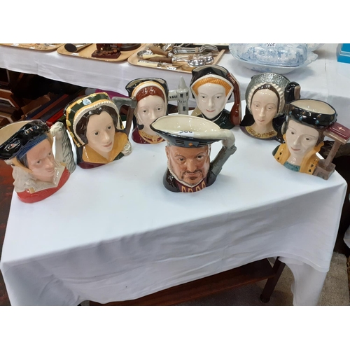 366 - Complete Set with Boxes of Royal Doulton 'Henry VIII and his Six Wives Character Jugs - 'Henry VIII ... 